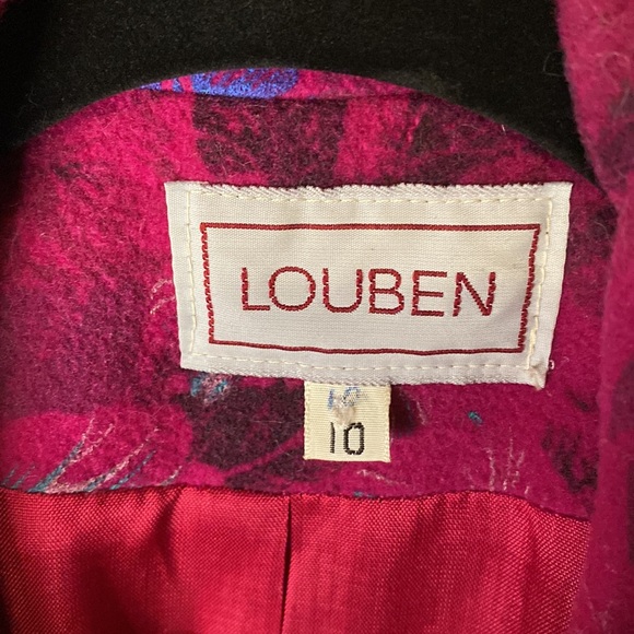 Louben Vintage Pink Floral Vibrant Blazer Size 10 - Picture 7 of 8